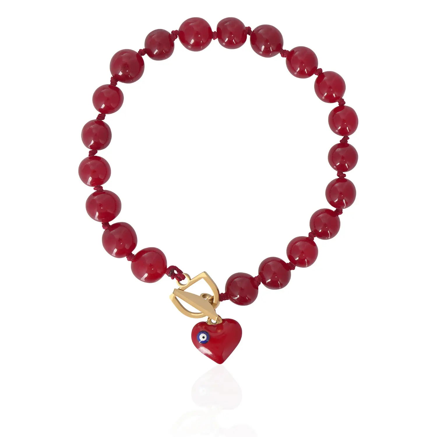 eki-red-1 Extra small EKI κολιέ με ημιπολύτιμους λίθους κόκκινο - Image 1