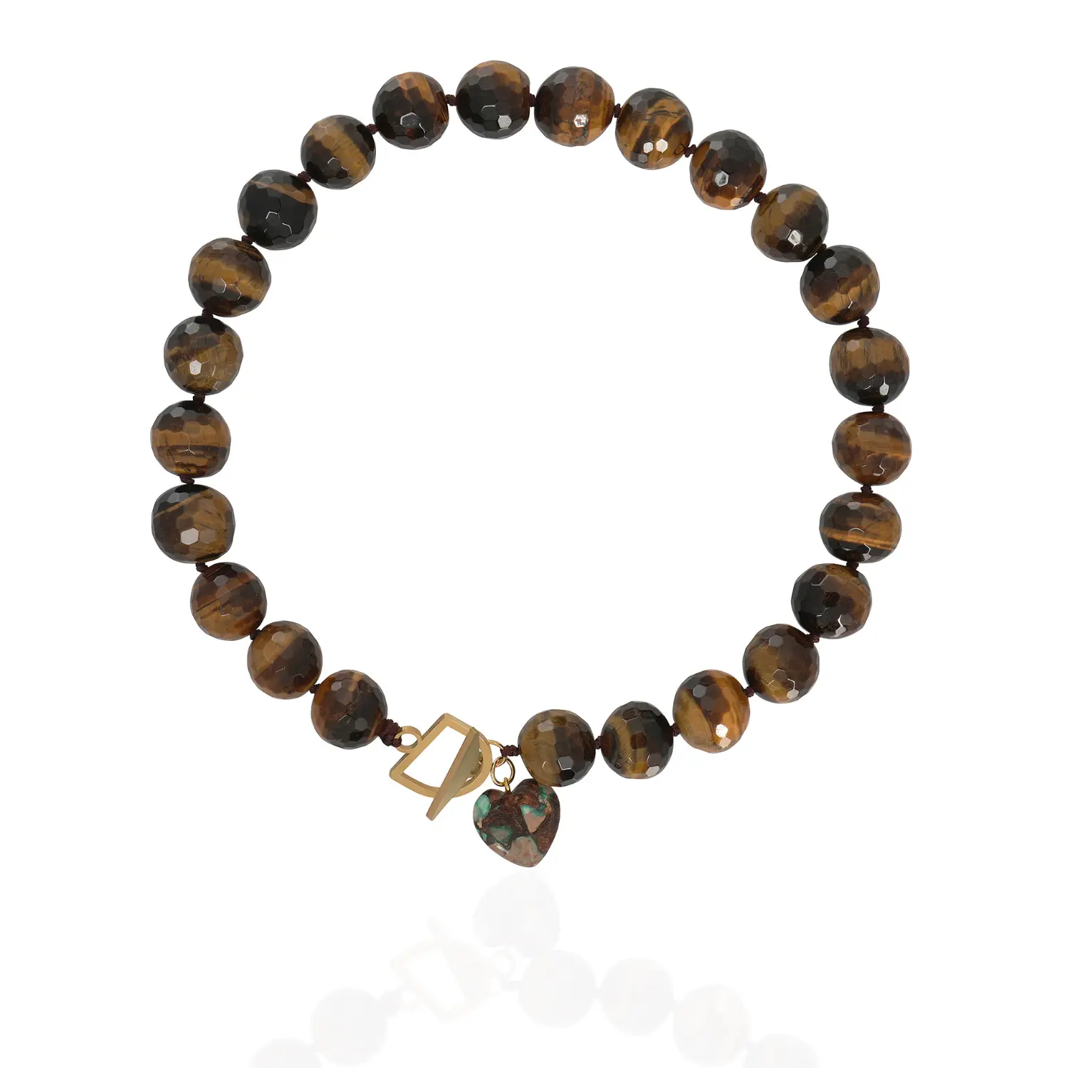 olgo-brown-1 Extra large OLGO κολιέ με ημιπολύτιμους λίθους καφέ - Image 1